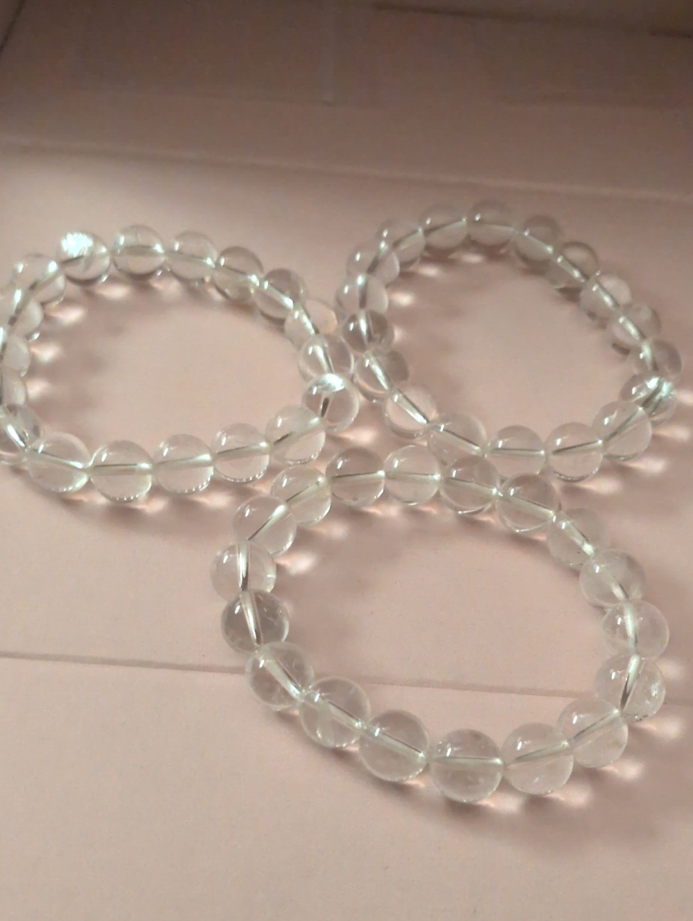 Clear Crystal Bead Stretch Bracelet - Transparent